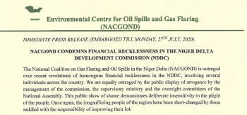 PRESS RELEASE - NACGOND CONDEMNS FINANCIAL RECKLESSNESS IN NDDC